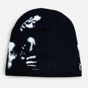 Black and white girl graphic beanie